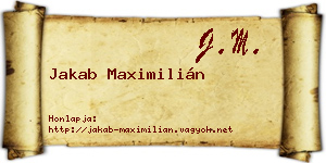 Jakab Maximilián névjegykártya